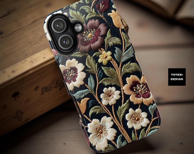 Vintage Flower pattern phone case for iPhones and Samsung Galaxy cell phones