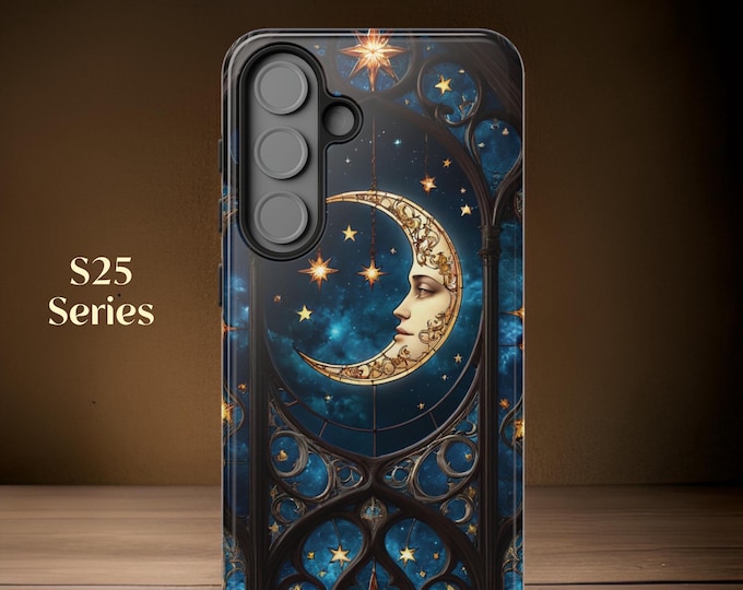 Celestial moon phone case Samsung Galaxy S25 S24 S23 S22 S21 S20 Plus Ultra | Glossy or Matte | Birthday  Gift for Her