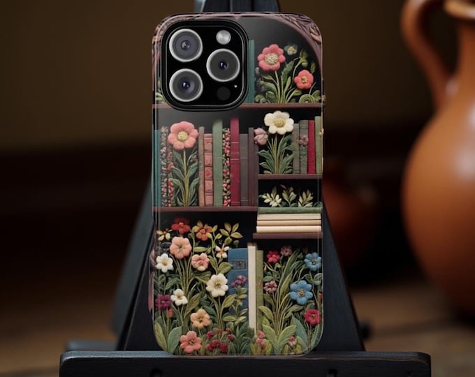 Floral Books Phone Case: Whimsical Reader Gift| iPhone 17 16 , Samsung S25 S24
