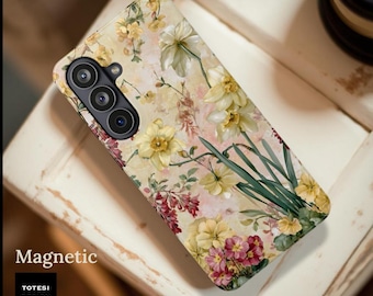 Vintage Floral Daffodil Phone Case | Magnetic Impact-Resistant Case