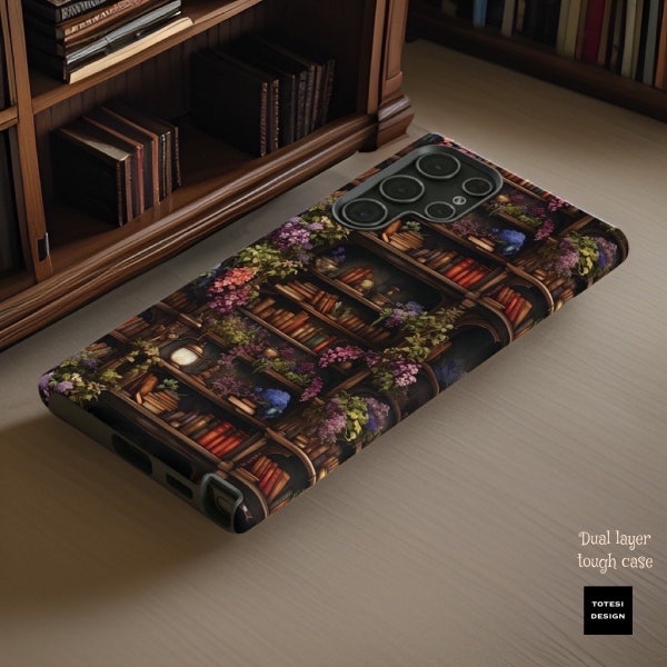Book Club Lover Whimsical book shelf garden aesthetic , Samsung Galaxy Tough Case S23 S22 S21 Plus Ultra| Glossy or Matte