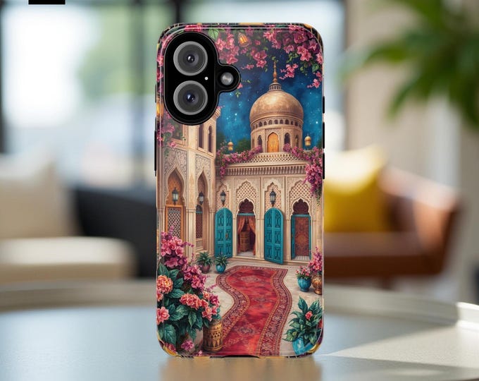 Artistic Moroccan Phone Case with Floral Design, Protective Phone Cover, Bohemian Decor, Gift for Her, Unique Phone Accessory, Tough Cases