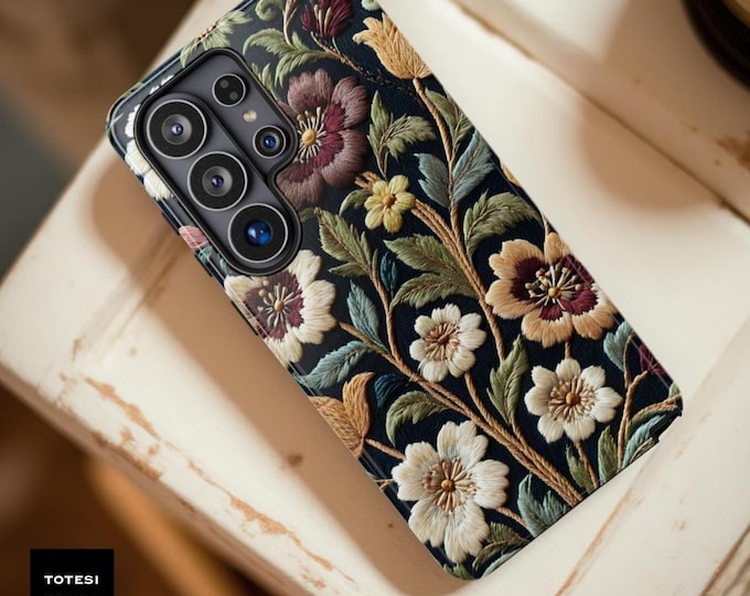 Boho Floral Phone Case: Vintage Cottagecore Samsung Galaxy S26 S25 S24 iPhone 17 16