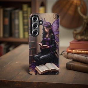 Faerie Reading Library Books Phone Case Gothic Dark Academia Samsung Galaxy  S25 S24 S23 S22  Plus ultra | Gift for reader daughter
