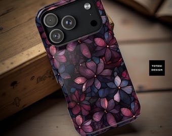 Dark Floral Mosaic iPhone Case: Magnetic, Glossy or Matte