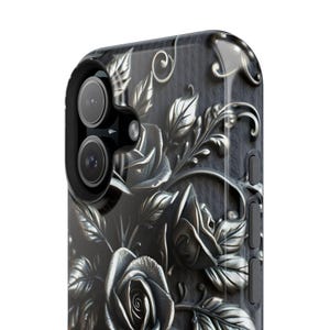 Gothic Black Roses Phone Case | Magnetic Impact-Resistant Case image 12