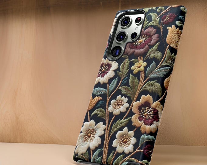 Dark boho Samsung Galaxy Cases S25 S24 S23 S22 S21 Plus ultra vintage floral unique art aesthetic| tough phone cases