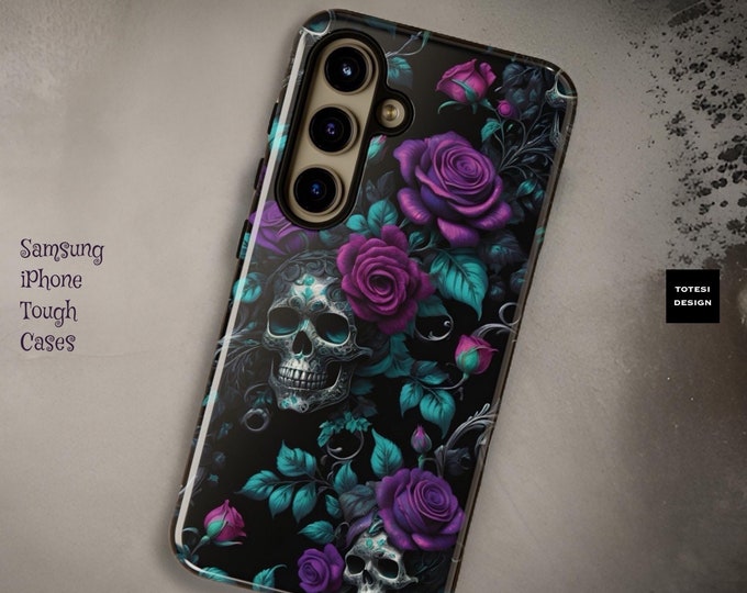Gothic Roses Skulls Samsung Galaxy Tough Case S24 S23 S22 S21 Plus Ultra | Tough Phone Case |Glossy Matte
