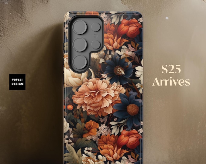 Dark floral academia gothic moody winter aesthetic Samsung Galaxy Phone Case| S25 S24 S23 S22 S21 Plus Ultra |Glossy Matte