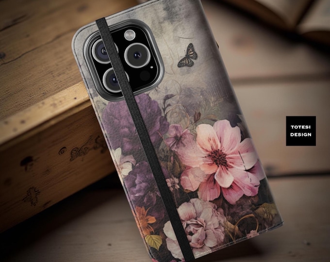 Floral Faux Leather Wallet Phone Case: Boho Chic Cardholder