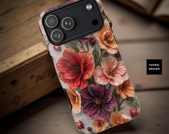 Boho Floral Phone Case: Sturdy, Impact Resistant, Dual Layer