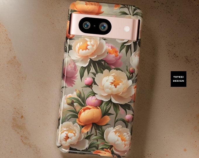 Pretty peonies vintage  floral art aesthetic tough phone cases |Google Pixel 9 8 7 6 5 Pro 5G |Glossy Matte