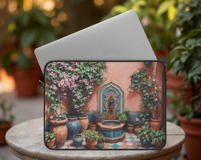 Plants floral Artsy Garden aesthetic MacBook padded, laptop sleeve Plush fleece interior | Sizes 12 13 15 inch sleeve|Whimsical birthday