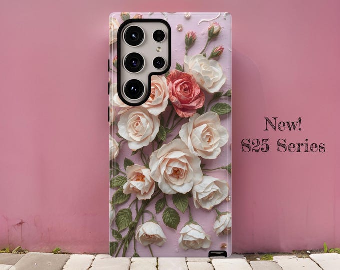 Pink Coquette Rose Art aesthetic Samsung iPhone Phone Cases Floral Aesthetic S25 S24 S23 S22 S21 Plus ultra floral| tough iPhone 16 14 15