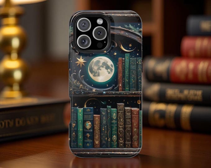 Celestial Bookshelf iPhone MagSafe Case, Witchy Book Stuff, Spell Books, Gift for Reader - Magnetic Tough Cases, Phone Accessories, Unique