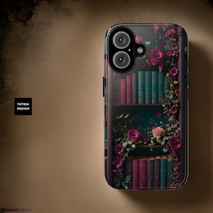 Dark academia gothic  bookshelf floral Samsung Galaxy S24 S23 S22 S21 Plus Ultra| 16 15 14 13 12 11 Pro Max Plus