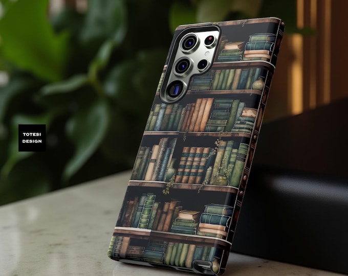 Bookshelf Phone Case: Library Book Cover, Reader Gift