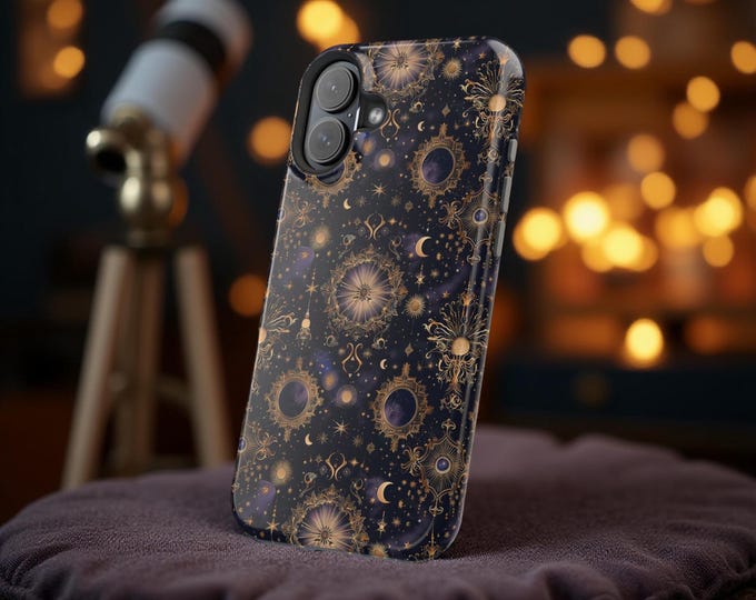 Dark Celestial Fantasy iPhone MagSafe Magnetic Sturdy Phone Cover Case, 16 15 14 13 Pro Max Plus, Tough Armor Protective Shell