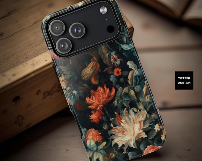Botanical Floral Tough Phone Case: Impact-Resistant, Chic Art
