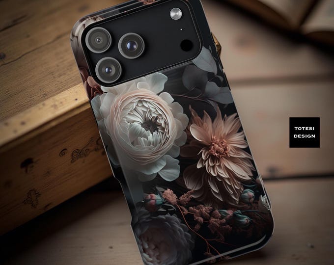 Dark floral academia gothic MagSafe magnetic iPhone tough case 17 16 15 14 13