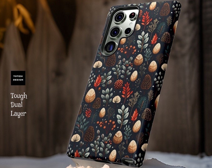 Xmas Winter Holiday Forest Dark Cottagecore Foliage  |Samsung Galaxy Tough Phone Cases 23 22 21 Plus Ultra | Glossy or Matte
