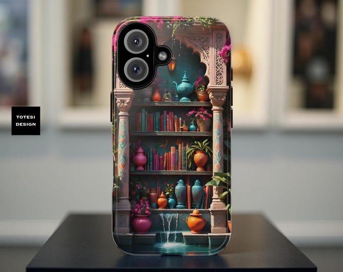 Phone Case, Fantasy Bookcase Library Book Lover Gift, Tough Samsung Galaxy iPhone Cover, Bookish