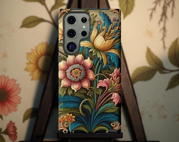 Botanical Art Samsung Galaxy Case: S25 S24 S23 S22 S21, Floral Design