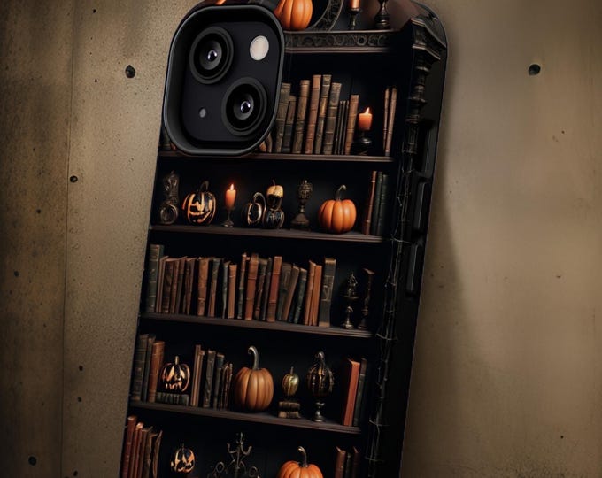 MagSafe iPhone 16 black fall gothic dark academia book case  iPhone case  13 14 15 Pro Max Plus Mini Glossy Matte | Halloween