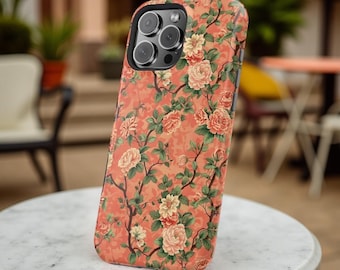 iPhone MagSafe Pretty Floral Magnetic iPhone Case, Shabby Chic Gift for Mom, iPhone 16 15 14 13 Plus Pro Max, Tough Case, Birthday Gift