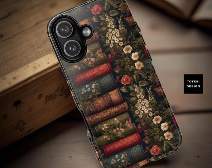 Victorian Floral Books Samsung Phone Case: Gothic Style