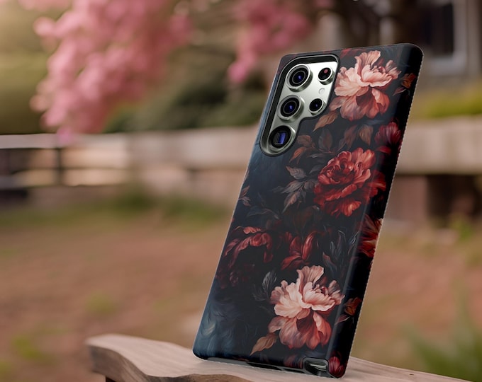Dark Moody Floral Academia Bohemian Vintage Aesthetic | iPhone, Samsung, Google phone case 16 15 14 13 12 11 S25 S24 S23 S22  Gothic