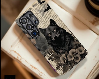 Wolf Goth Vintage Slim Dual Layer Phone Case | Tough