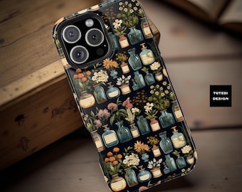 Dark Floral Apothecary iPhone Case: Plants & Flowers Magnetic Tough Case