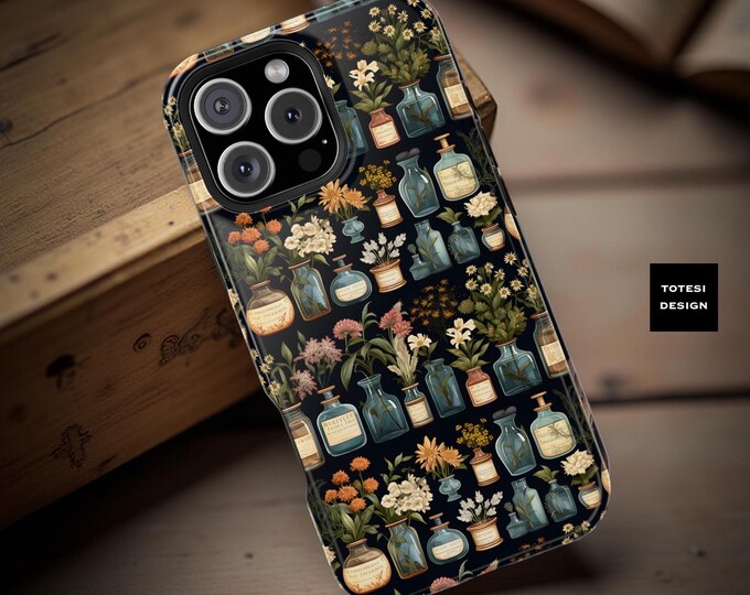Dark Floral Apothecary iPhone Case: Plants & Flowers Magnetic Tough Case