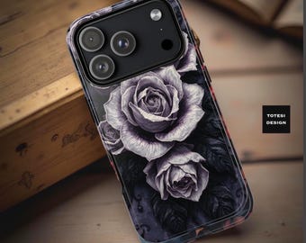 Gothic Floral Phone Case: Dark Academia Tough iPhone Samsung Case
