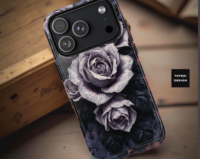 Gothic Floral Phone Case: Dark Academia Tough iPhone Samsung Case