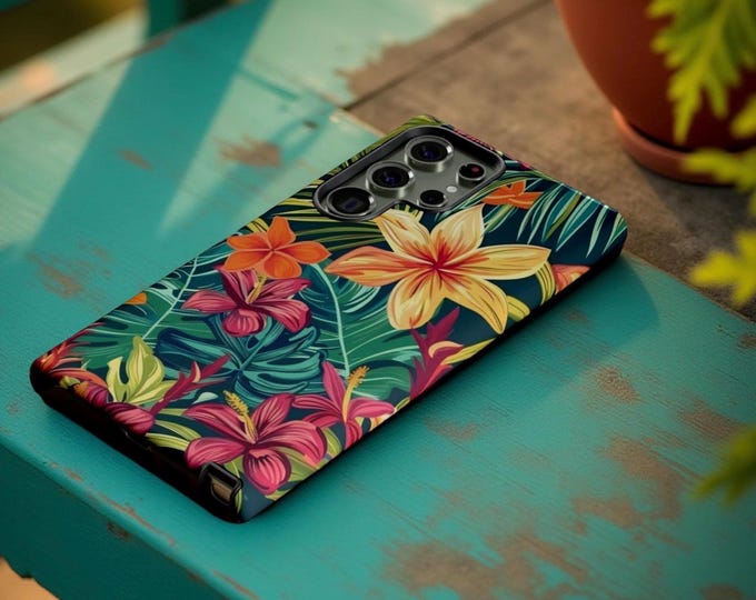 Summer Tropical Samsung Galaxy Beach Retro Colorful Design, Matte or Glossy, Gift for Her, Samsung S25 S24 iPhone 16-11 Google Pixel