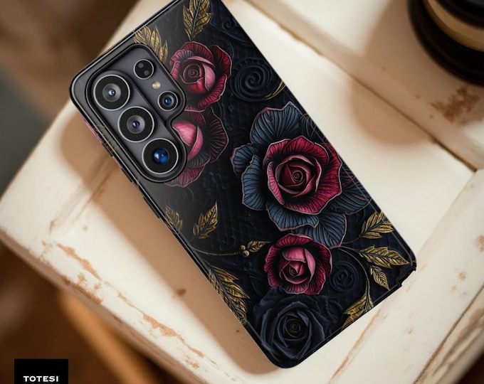 Dark Gothic Red Roses Goth Art  Samsung S25 S24 S23, iPhone 17 16 15