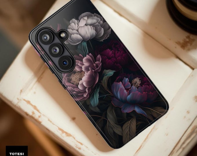Gothic Peony Dark Floral Phone Case — iPhone 17 16 & Samsung S26 S25