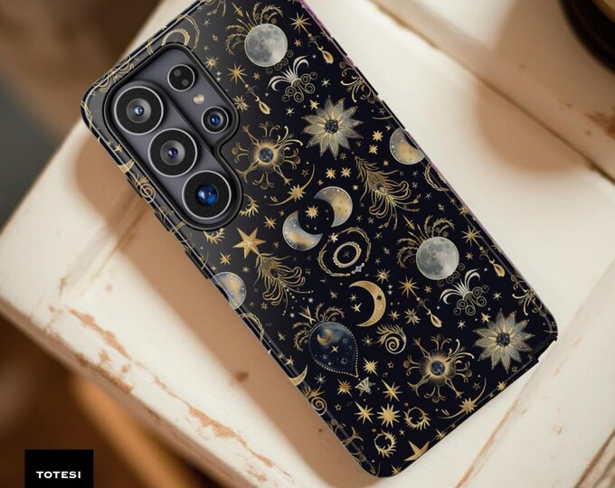 Celestial Moon Stars Phone Case: Samsung Galaxy, iPhone Protection