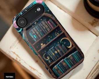 Dark Academia Bookshelf iPhone Case: Celestial Fantasy MagSafe Tough Case