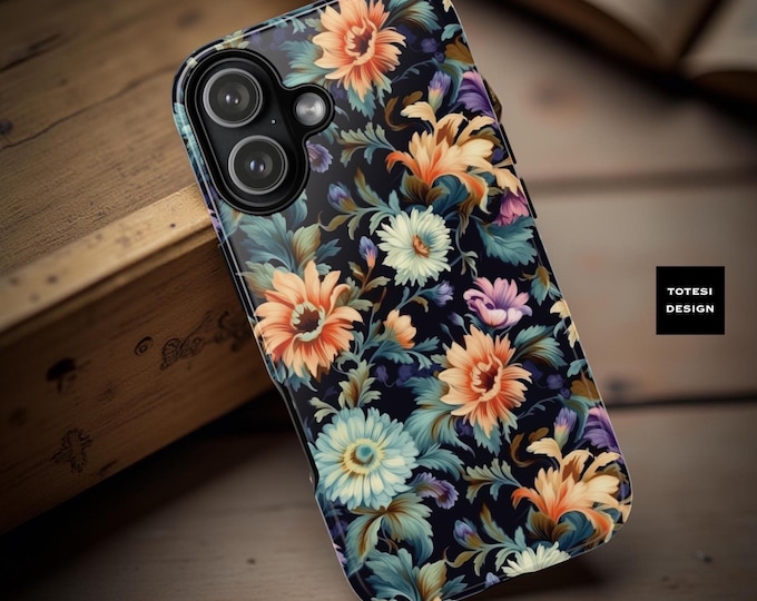Boho Dark Floral Samsung Galaxy/iPhone Tough Case (Glossy or Matte)