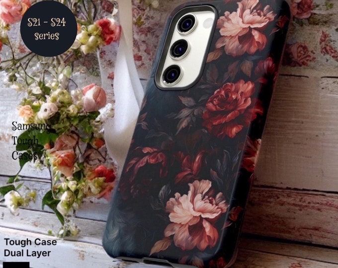 Winter Dark Gothic Floral Academia |Samsung Galaxy Tough Case S24 S23 S22 S21 S20 Plus Ultra| ornamental Victorian Gothic | Glossy or Matte