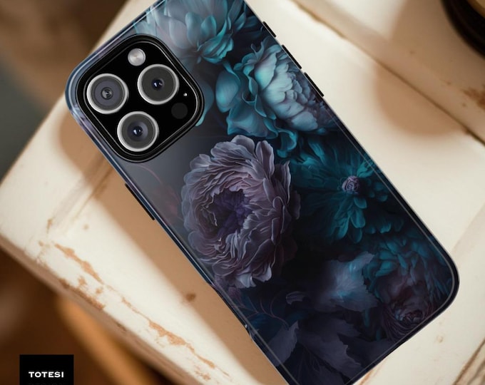 Moody Floral iPhone Case - Elegant Botanical Tough Phone Cover
