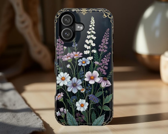 Vintage Floral iPhone Case: Shockproof Botanical Protective Cover