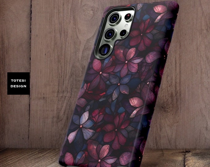 Purple Dark Floral Aesthetic | Samsung Galaxy Tough Case S25 S24 S23 S22 S21 Plus Ultra| ornamental Victorian Gothic | Glossy or Matte