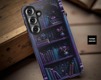 Goth Floral Books Phone Case: Dark Academia Style