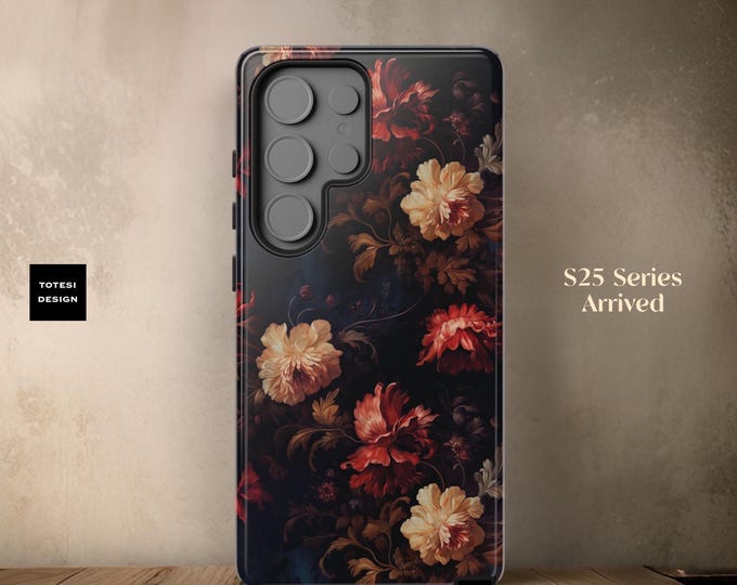 Dark Academia chic Floral iPhone, Samsung S25 S24 S23 Phone Case 16 15 14 13 11 S25 S24 S23 Pro Max Plus, Victorian Gothic, Gift Her