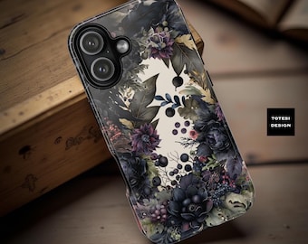 Dark Gothic Floral Tough Phone Case: Vintage Secret Garden