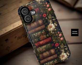 Dark Floral Books iPhone Case: Victorian Gothic MagSafe Tough Case
